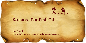 Katona Manfréd névjegykártya