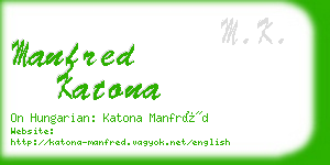 manfred katona business card